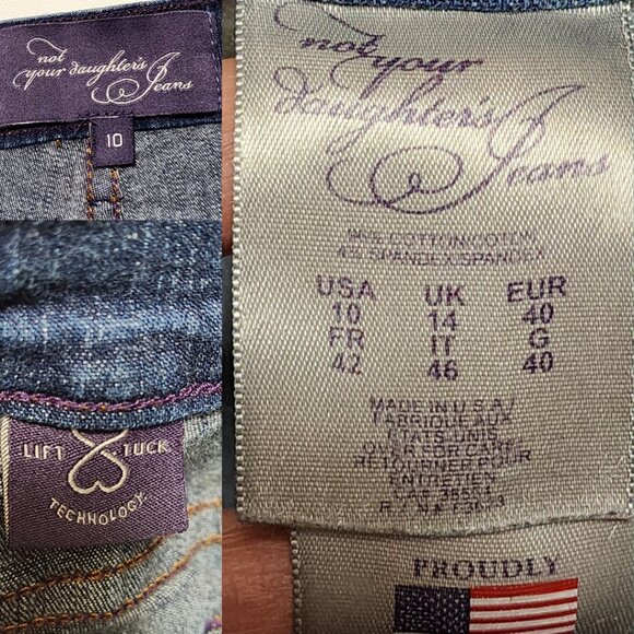 NYDJ Dark Wash Stretch Denim High Rise Lift Tuck Straight Leg Jeans - Picture 5 of 5